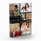 Bloc Photo Script moderne Nom de famille 6 Photo Collage noir (Gauche)