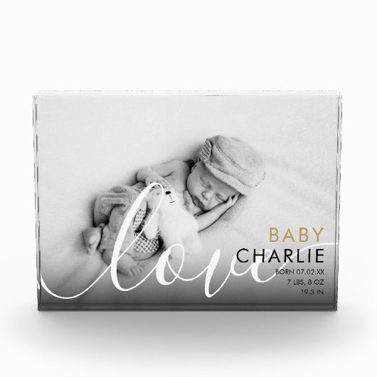 Bloc Photo Script moderne statistiques de naissance bébé (Devant)