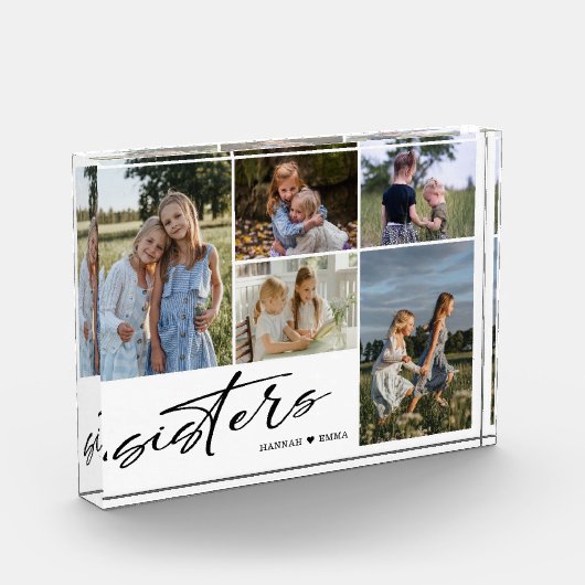 Bloc Photo Script Soeurs | Photo Collage de soeurs (Gauche)