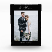 Bloc Photo Script Vows mariage et trame noire minimale (Devant)