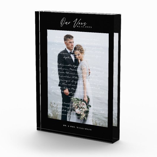 Bloc Photo Script Vows mariage et trame noire minimale (Droite)