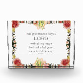 Bloc Photo Scripture Psaume 9, Floral (Devant)