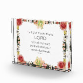 Bloc Photo Scripture Psaume 9, Floral (Droite)