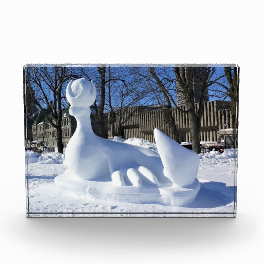 Bloc Photo Sculpture de neige de phoque, Québec, Canada (Devant)