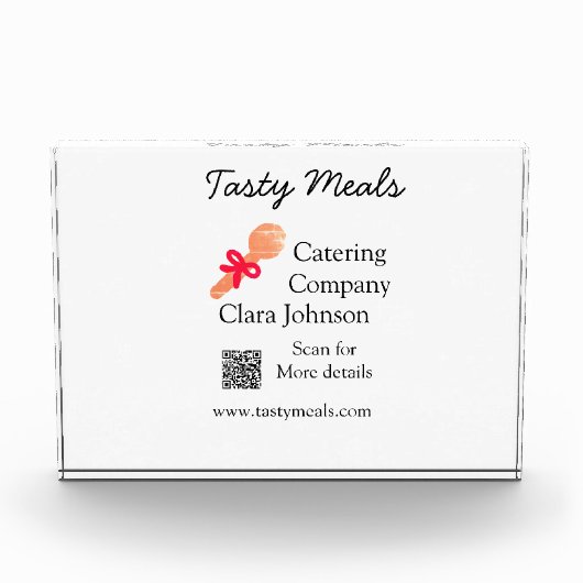 Bloc Photo services de restauration ajoutez nom code QR site (Devant)