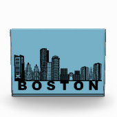 Bloc Photo Silhouette de l'horizon de Boston (Devant)