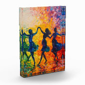 Bloc Photo Silhouettes colorées dansant (Gauche)