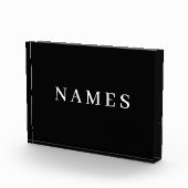 Bloc Photo Simple Black Custom Ajouter Votre Nom Élégant (Droite)