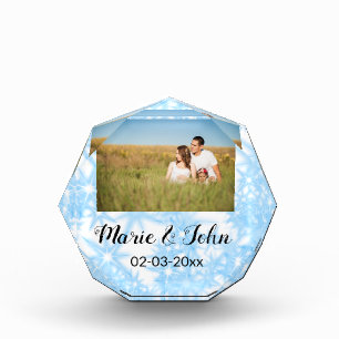 Bloc Photo simple coloré bleu brillant lancer parties scintil