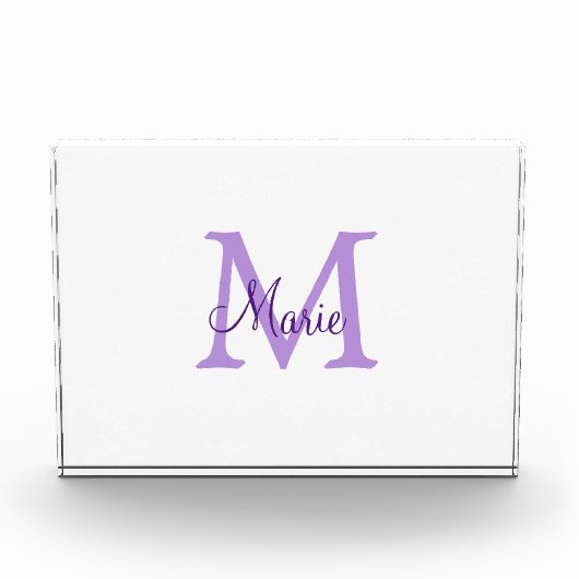 Bloc Photo simple minimal add name monogram pink red throw (Devant)