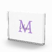Bloc Photo simple minimal add name monogram pink red throw (Droite)