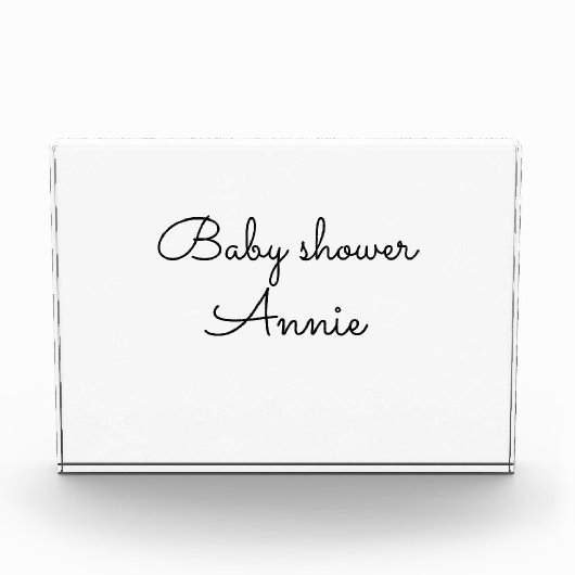 Bloc Photo simple minimal add your name text baby shower thro (Devant)