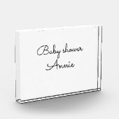 Bloc Photo simple minimal add your name text baby shower thro (Gauche)