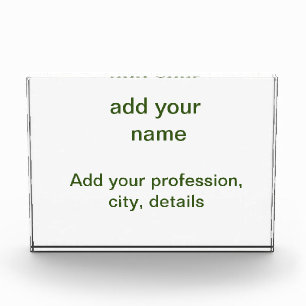 Bloc Photo Simple minimal vert ajoutez votre texte nom photo