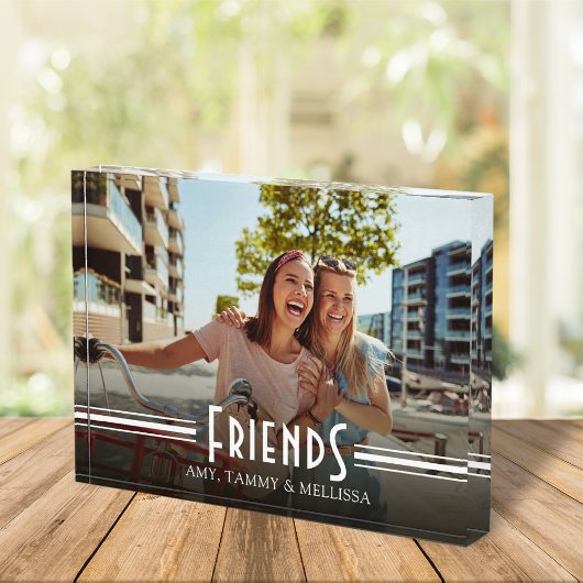 Bloc Photo Simple minimaliste amis photo Calligraphie Retro