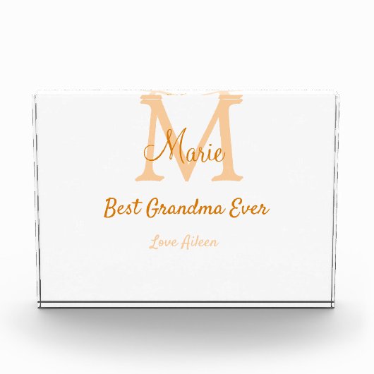 Bloc Photo simple minimum meilleur grand-mère jamais orange m (Devant)