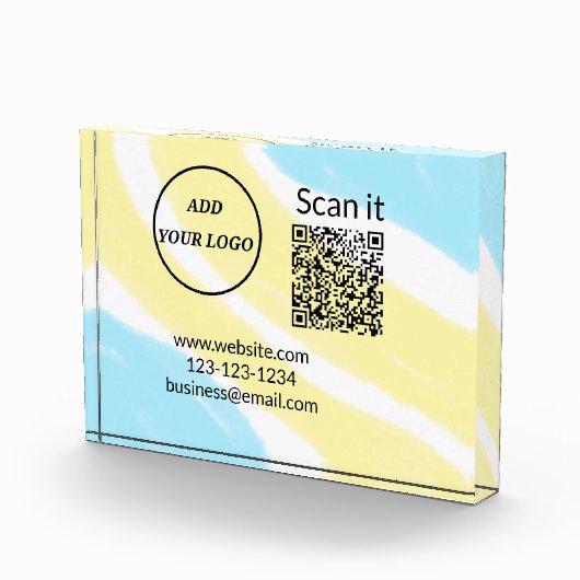 Bloc Photo Simple minimum q r code ajouter logo code d'analys (Droite)