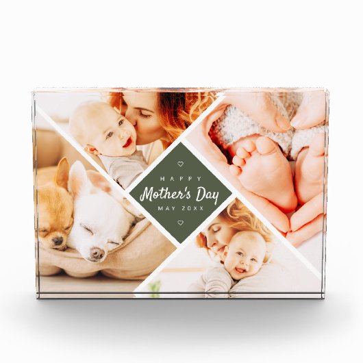 Bloc Photo Simple moderne Joyeux Fête des Mères Personnalisé (Devant)