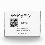 Bloc Photo Simple site de fête d'anniversaire code-barres QR  (Devant)
