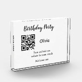 Bloc Photo Simple site de fête d'anniversaire code-barres QR  (Gauche)