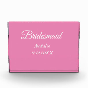 Bloc Photo Simple texte minimal rose demoiselle d'honneur ajo