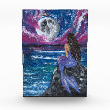 Sirène au clair de lune, œuvre d'art faite à la ma