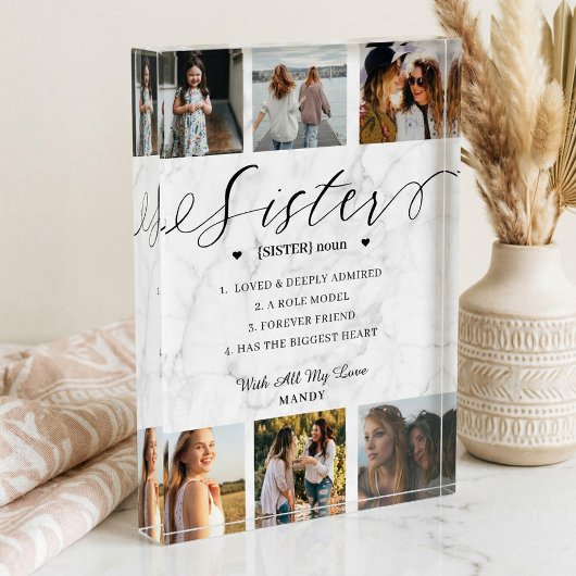 Bloc Photo Sister Dictionary Définition Photo Collage Marbre