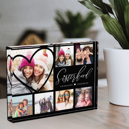 Bloc Photo Sisterhood Script BFFs Heart 7 Photo Grid Collage