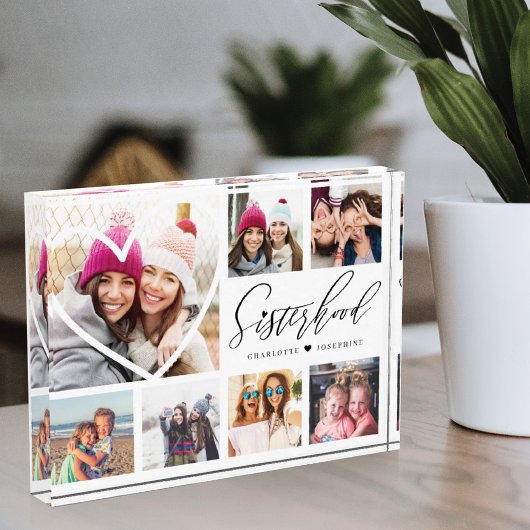 Bloc Photo Sisterhood Script BFFs Heart 7 Photo Grid Collage