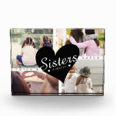 Bloc Photo Sisters Forever Collage Heart Script Photo (Devant)