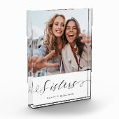 Bloc Photo Sisters Script Cadeau pour Soeurs Photo Keepsaké (Gauche)