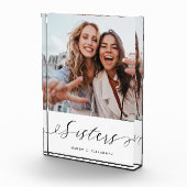 Bloc Photo Sisters Script Cadeau pour Soeurs Photo Keepsaké (Droite)