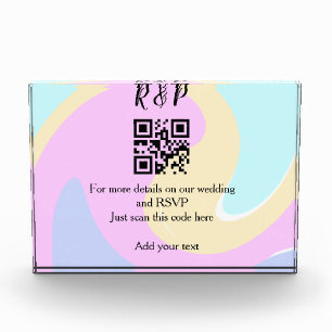 Bloc Photo Site web de mariage rsvp q r code ajouter nom text