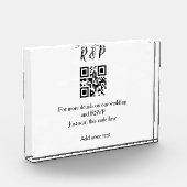 Bloc Photo Site web de mariage rsvp q r code ajouter nom text (Gauche)