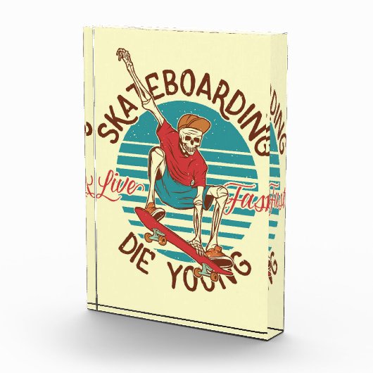 Bloc Photo Skateboard Skateboard Live Fast (Droite)