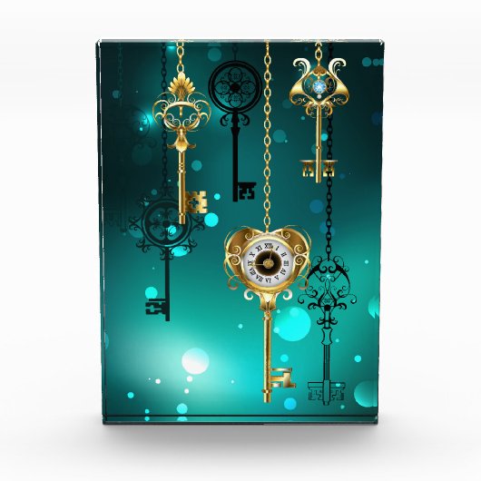Bloc Photo Skeleton Keys on Green Background (Devant)