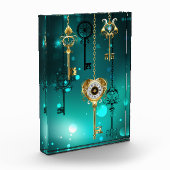 Bloc Photo Skeleton Keys on Green Background (Gauche)