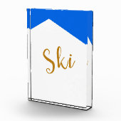 Bloc Photo SKI Moderne Bright White Mountain Alpine Blue Sky (Droite)