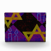 Bloc Photo SlipperyJoe's Happy Hanoukka Star de David menorah (Devant)