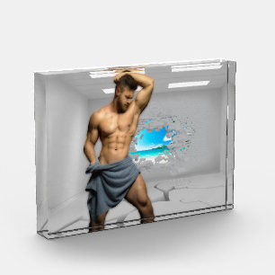 Bloc Photo SlipperyJoe's Man serviette brisée mur de brique b