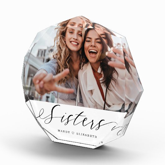 Bloc Photo Soeur Script Cadeau Pour Soeur Photo Keepsaké (Droite)