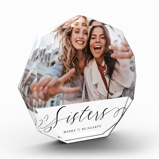 Bloc Photo Soeur Script Cadeau Pour Soeur Photo Keepsaké (Gauche)