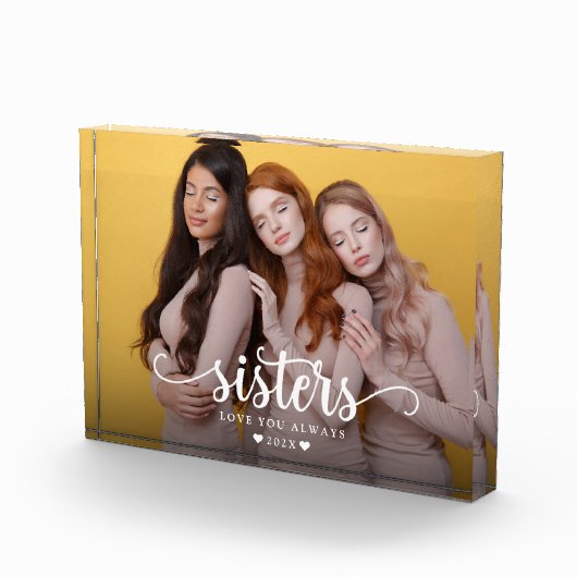 Bloc Photo Soeurs Script Coeur moderne (Droite)