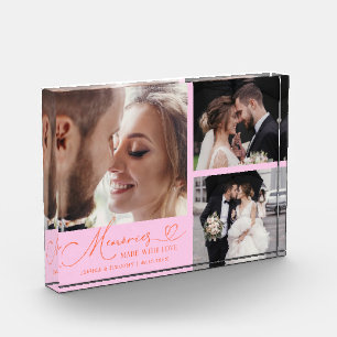 Bloc Photo Souvenirs faits avec amour Mariage rose orange