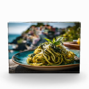 Bloc Photo Spaghetti au citron Basil Pesto - Terrasse côtière
