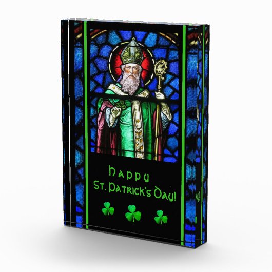 Bloc Photo St. Patrick Shamrocks en verre satiné (Droite)