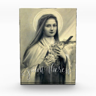 Bloc Photo St Therese peu de recouvrement blanc de manuscrit