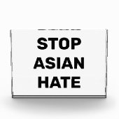 Bloc Photo Stop Asian Hate, noir clair signe acrylique (Devant)