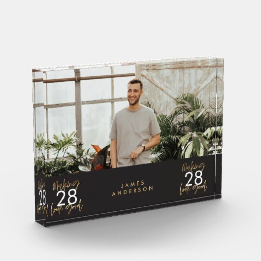 Bloc Photo Style d'anniversaire moderne simple élégant script (Gauche)