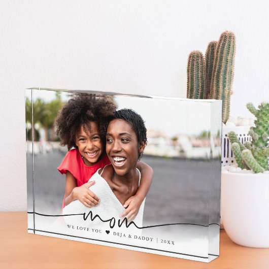 Bloc Photo Superposition de script pour maman | Nous t'aimons